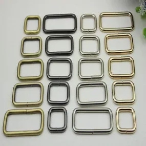 10pcs Strap Sliders Bag Hardware Square Rectangle Single Loop Metal Buckle Adjuster Gold Silver Bronze Gunmetal Purse Handbag Making Bulk