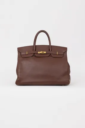 1999 Havane Evergrain Leather & Gold Birkin 40 Bag