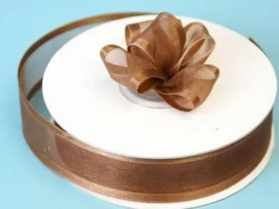 25 Yard 7/8" DIY Chocolate Organza Ribbon With Satin Edges For Craft Dress Wedding