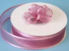 25 Yard 7/8" DIY Mauve Organza Ribbon With Satin Edges For Craft Dress Wedding