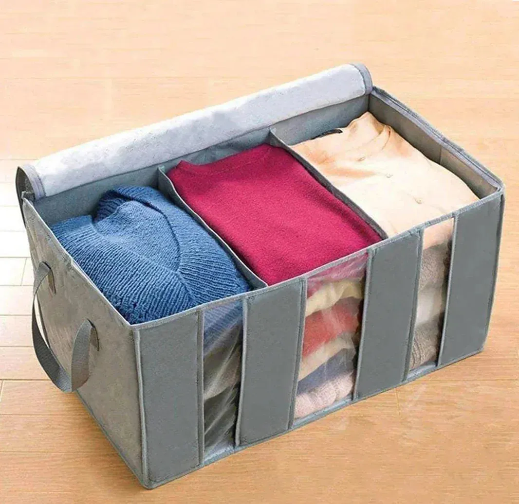 3 Compartment Storage Organizer / Clothes Storage Bags - Grey