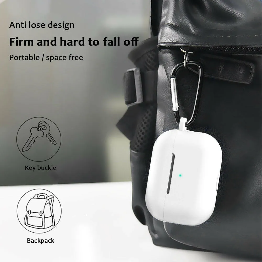 5 in1 Protective Case Compatible with Apple AirPods Pro Charging Case Silicone Cover   Watch Band Holder   Anti-lost Straps   Storage Bag   Hook Earphone Protector Accessories