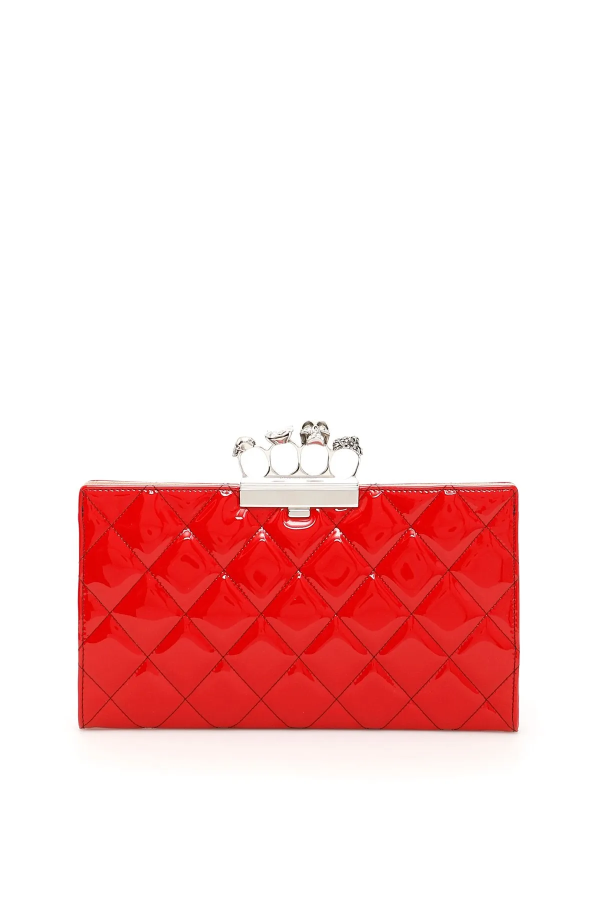 Alexander McQueen Knuckle Handle Quilted Clutch Bag