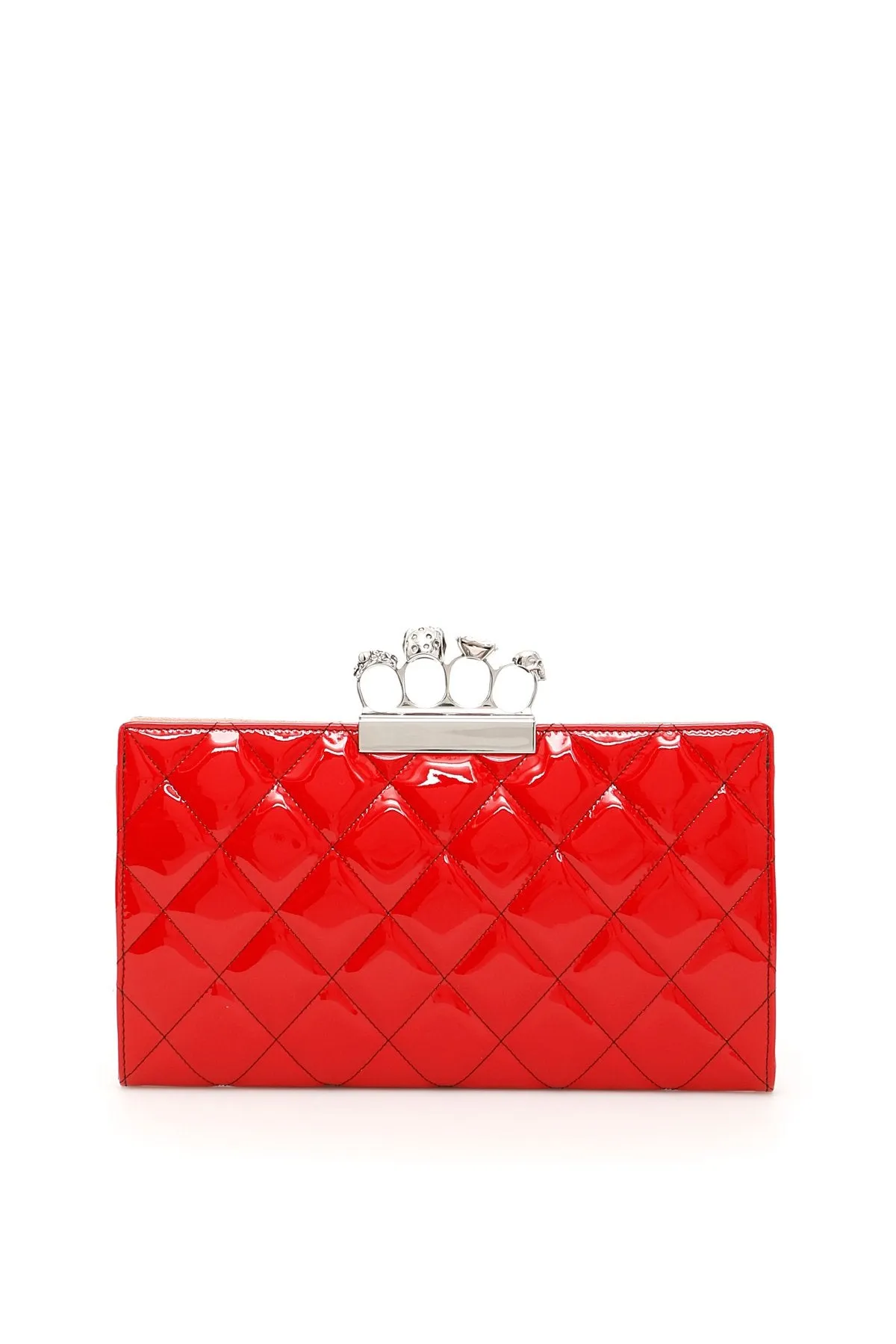 Alexander McQueen Knuckle Handle Quilted Clutch Bag