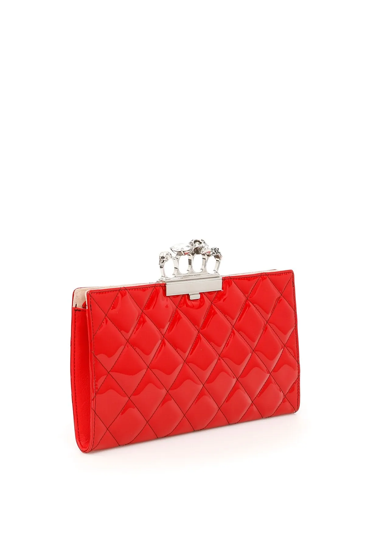 Alexander McQueen Knuckle Handle Quilted Clutch Bag