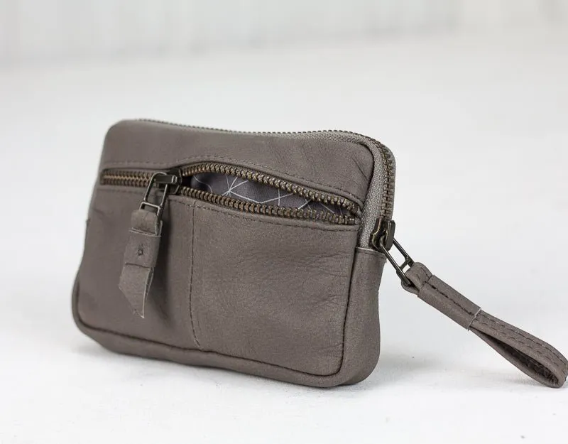 Antheia mini wallet - Grey leather