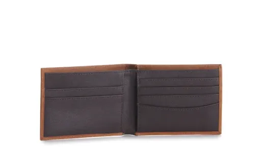 Ariat Mens Brown Flag Logo Leather Bi-Fold Wallet A3548544