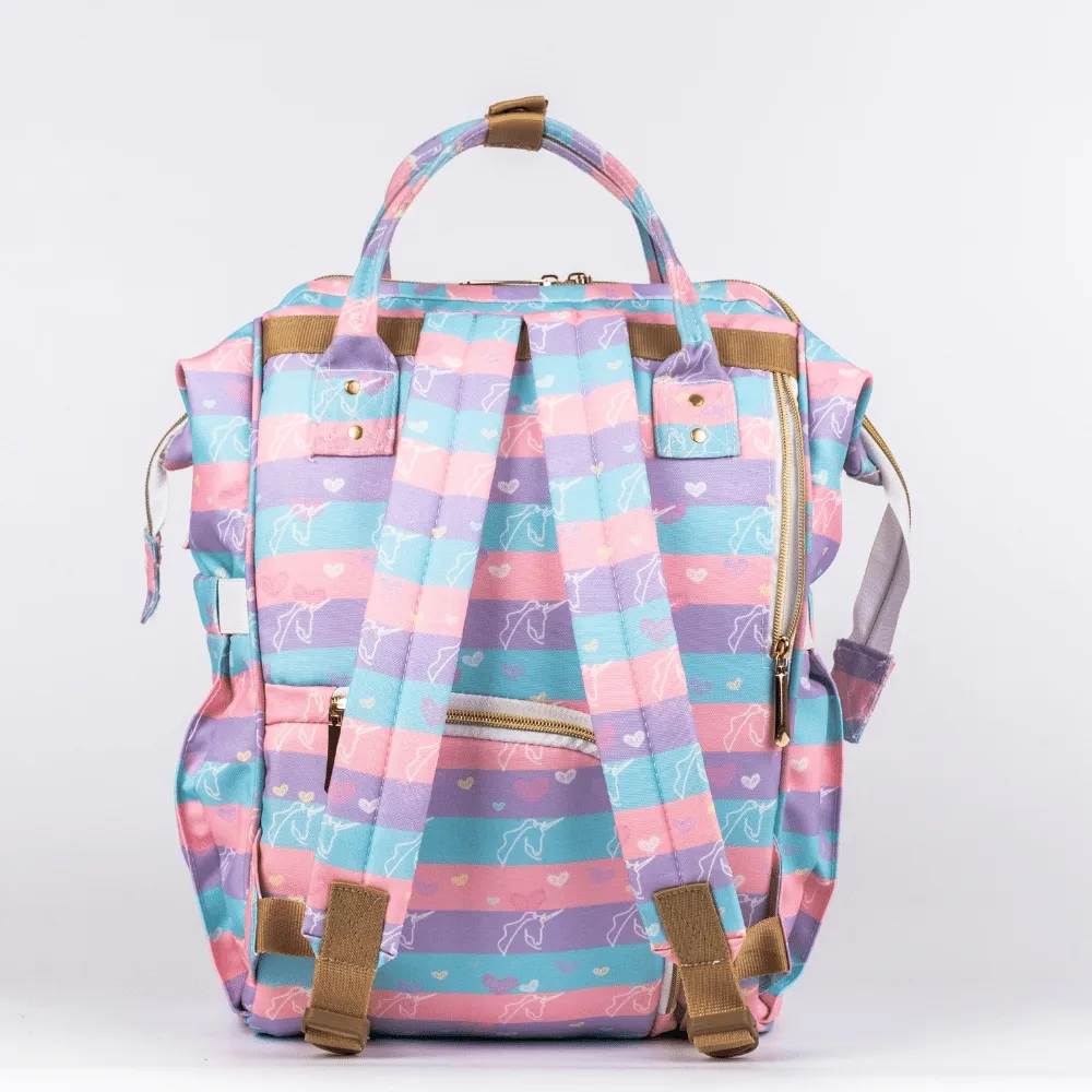 Art on Canvas - Chic Diaper Bag Backpack for New Moms, Unicorn