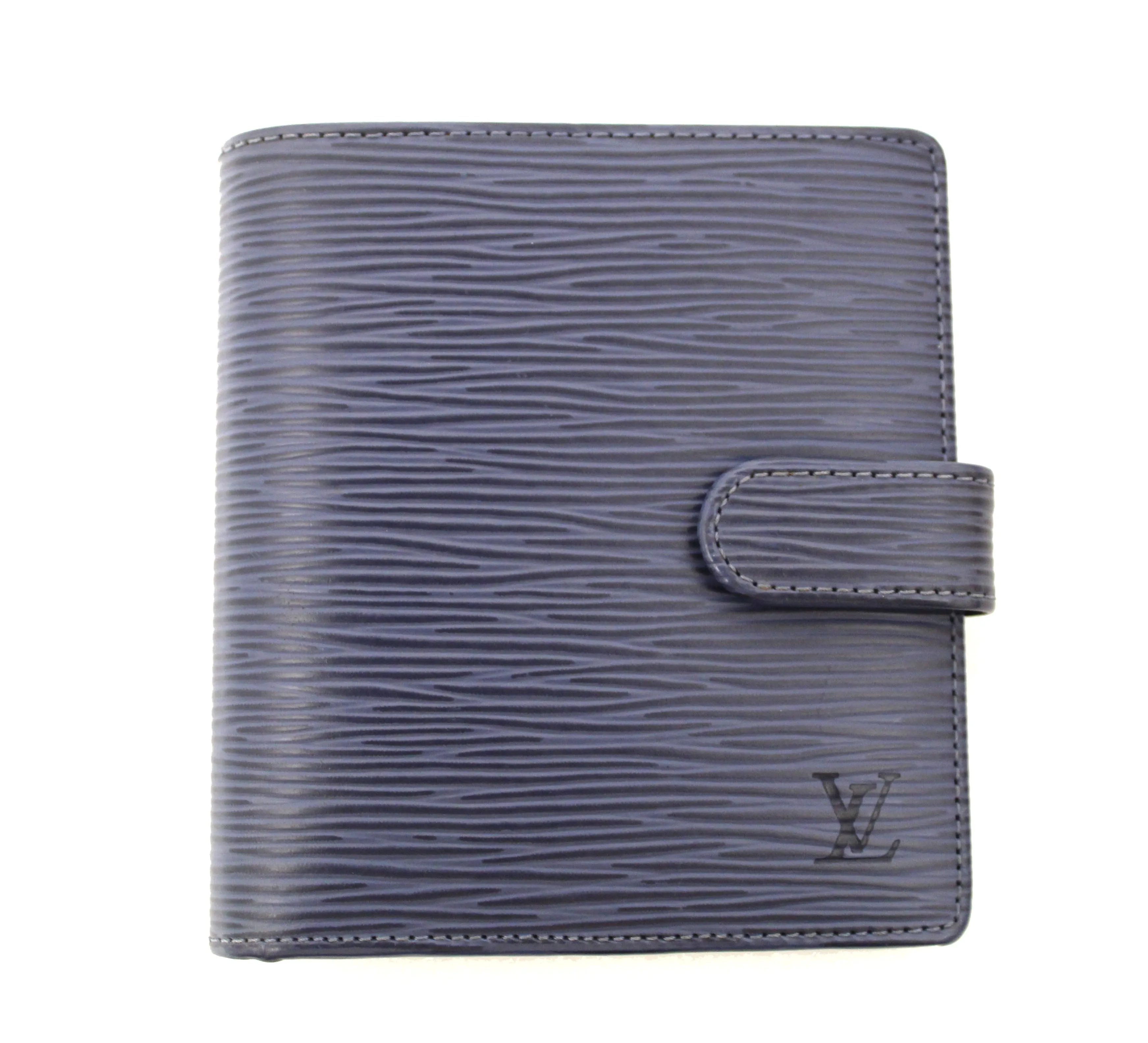 Authentic Louis Vuitton Myrtille Blue Epi Leather Bi-fold Compact Wallet