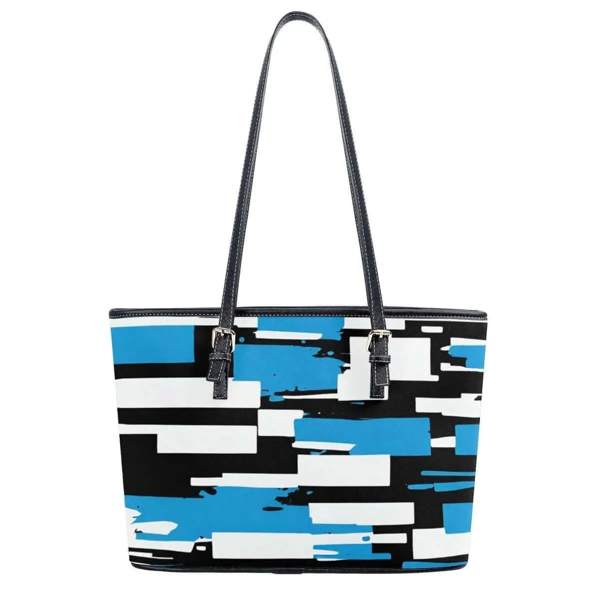 Azure Mosaic Collection Abstract Tote Bags