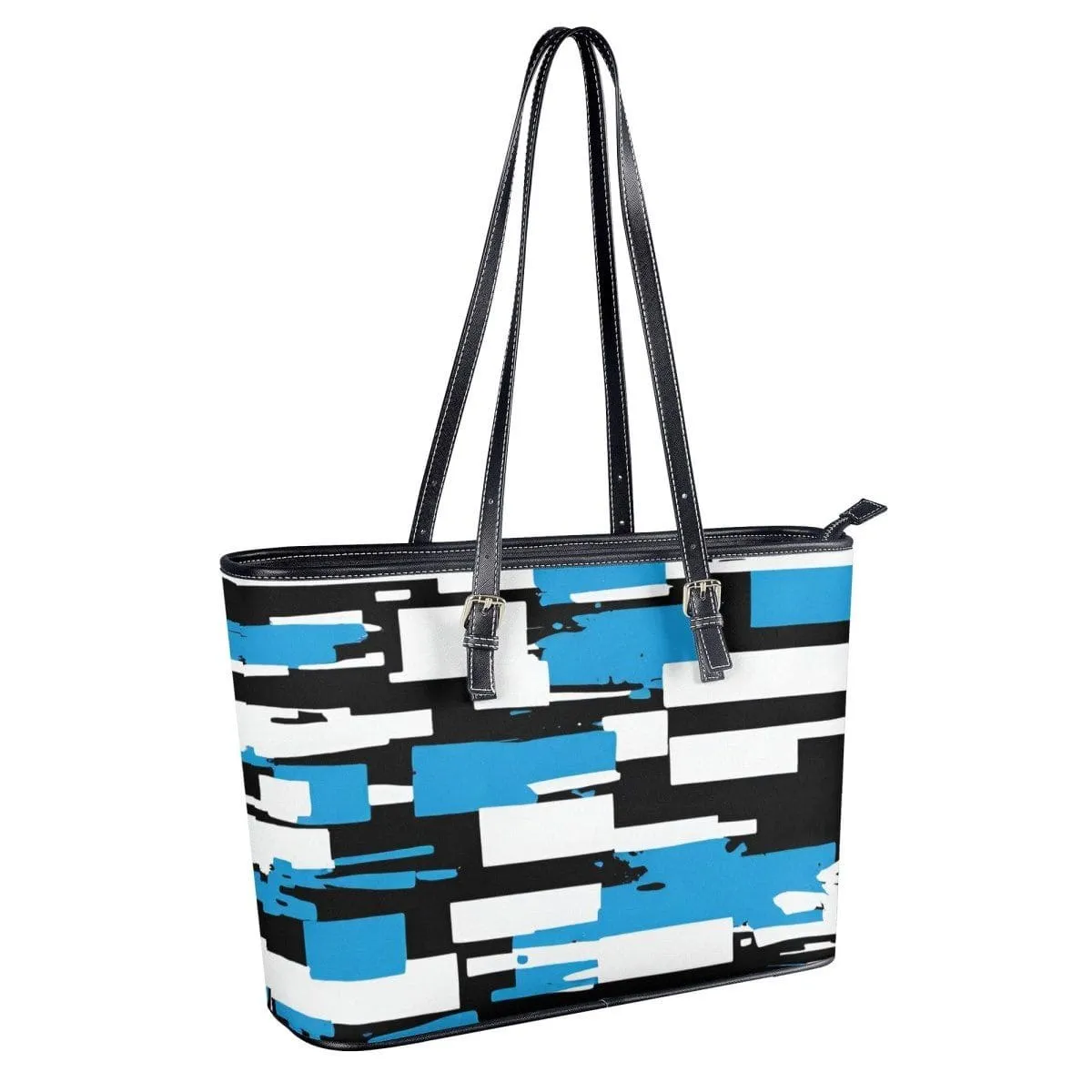 Azure Mosaic Collection Abstract Tote Bags