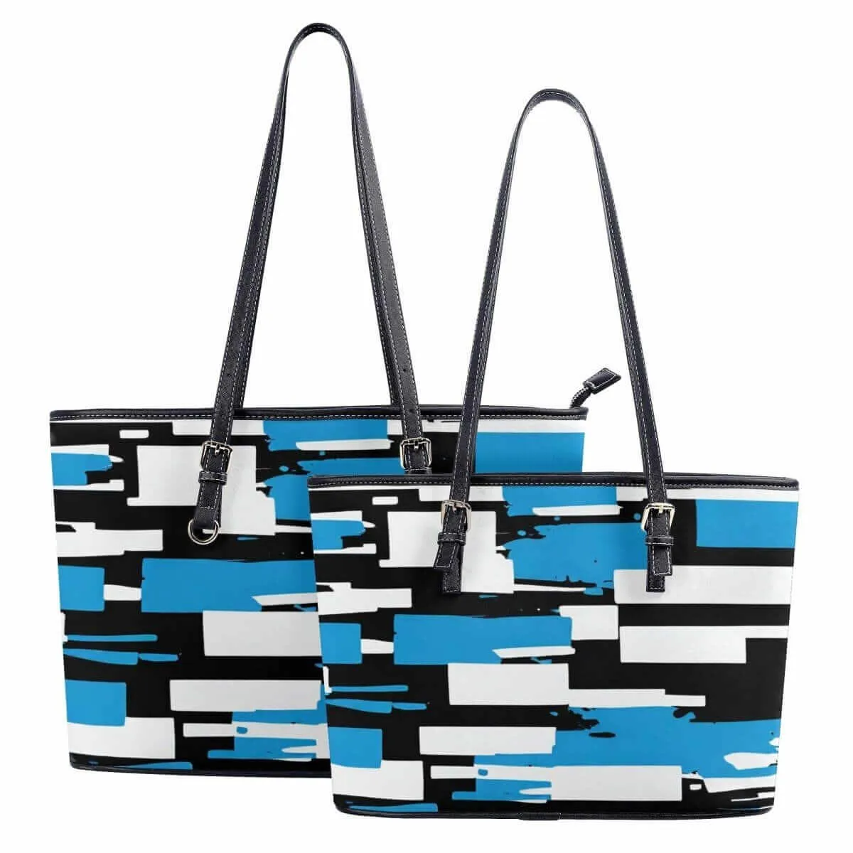 Azure Mosaic Collection Abstract Tote Bags