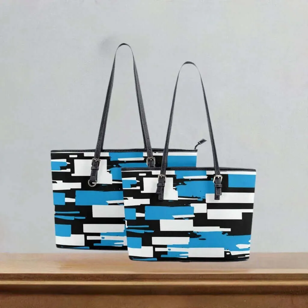 Azure Mosaic Collection Abstract Tote Bags