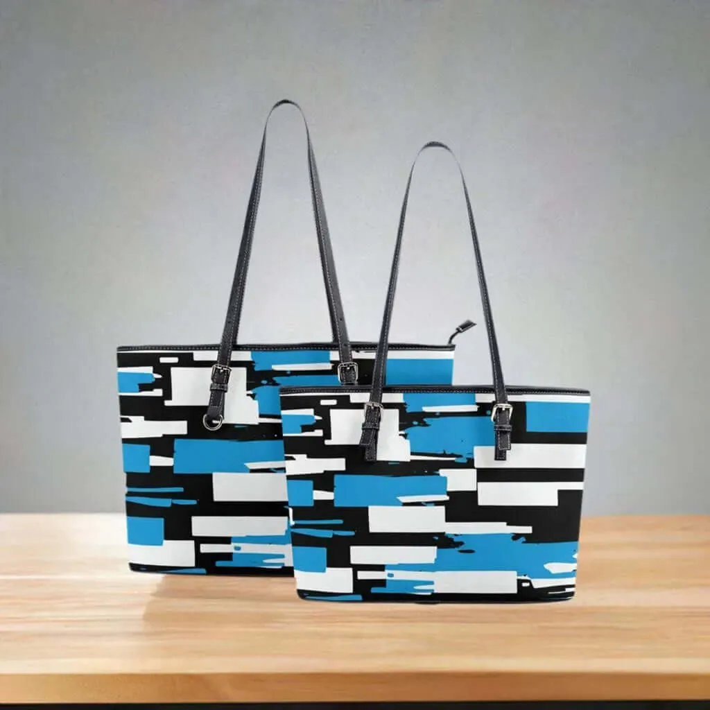 Azure Mosaic Collection Abstract Tote Bags