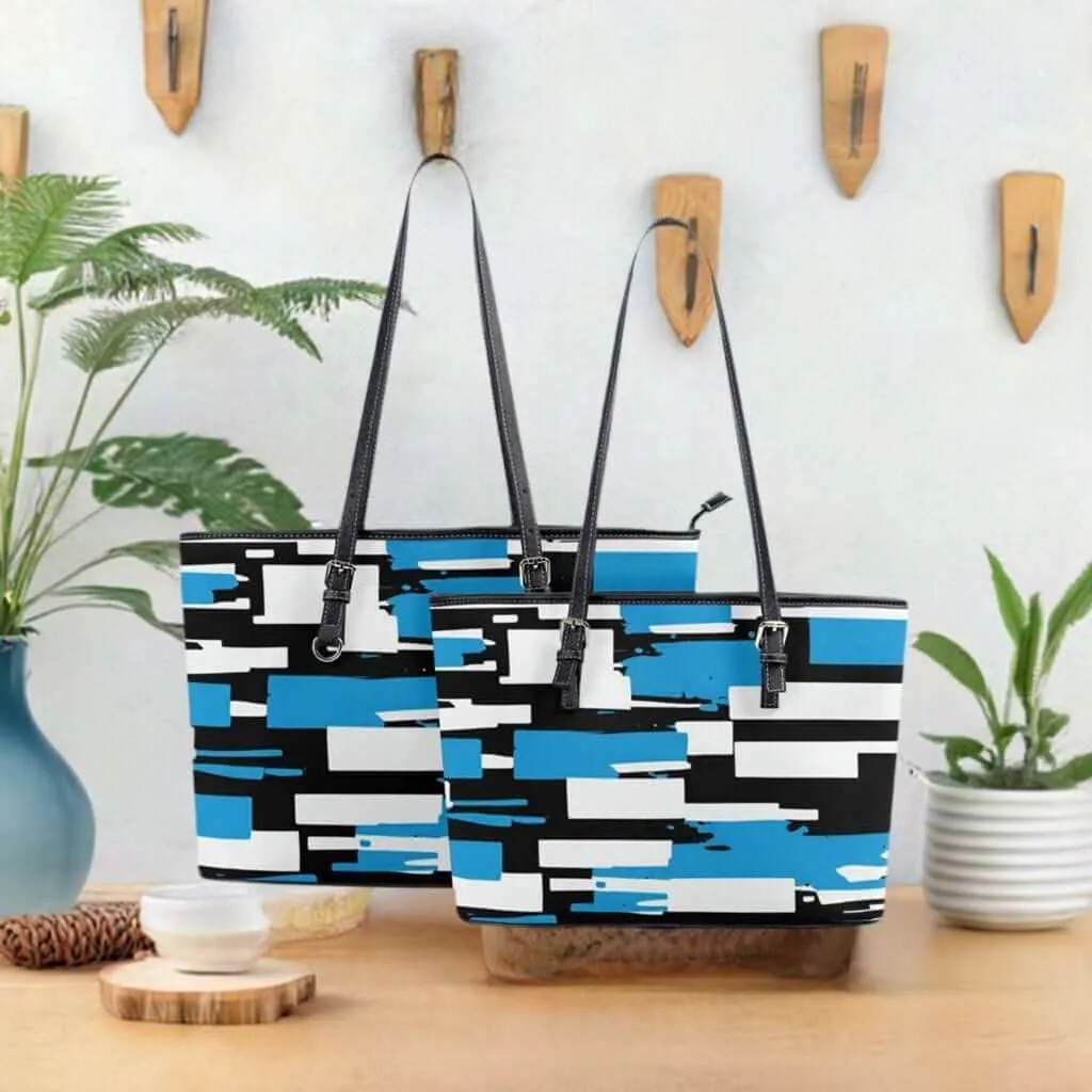 Azure Mosaic Collection Abstract Tote Bags