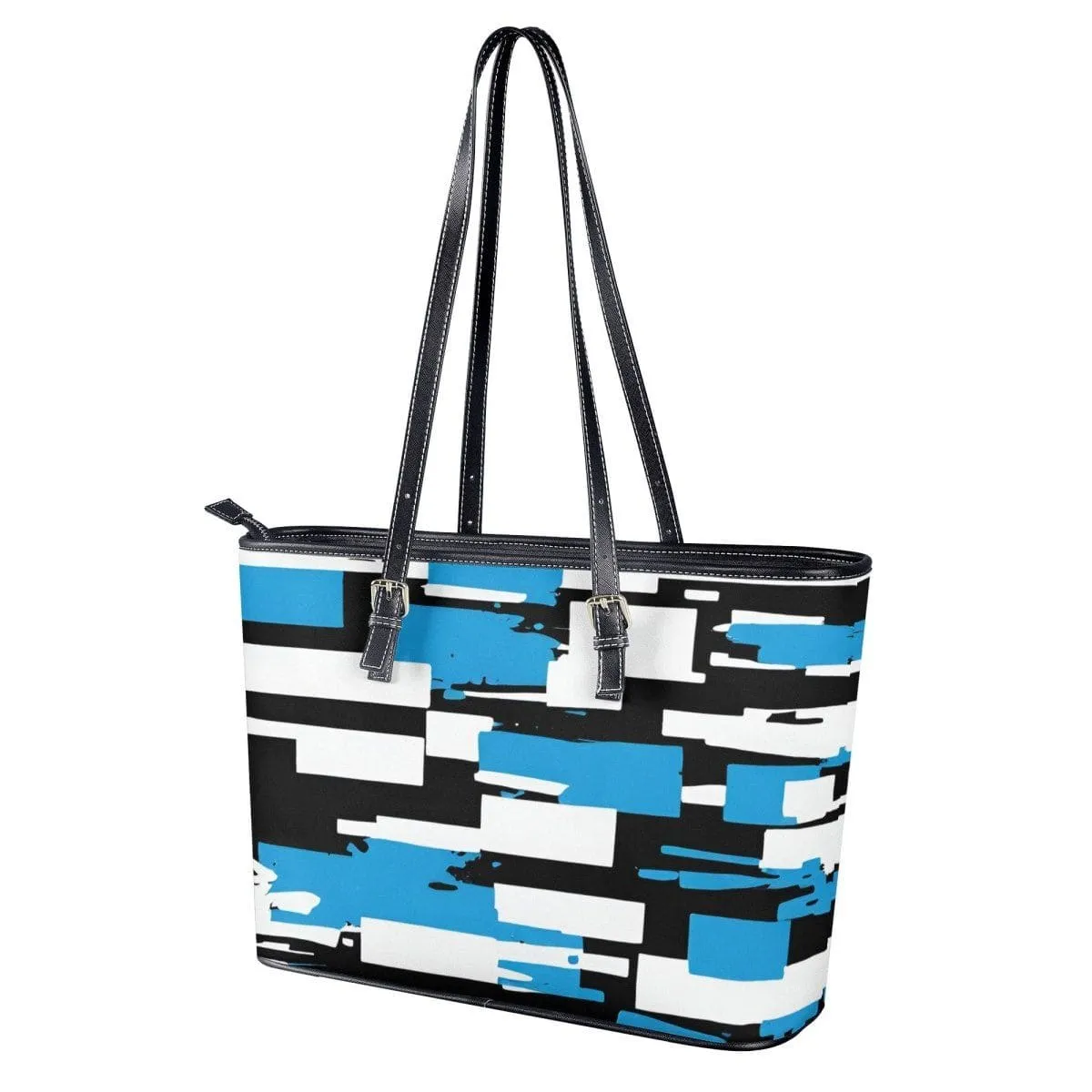 Azure Mosaic Collection Abstract Tote Bags