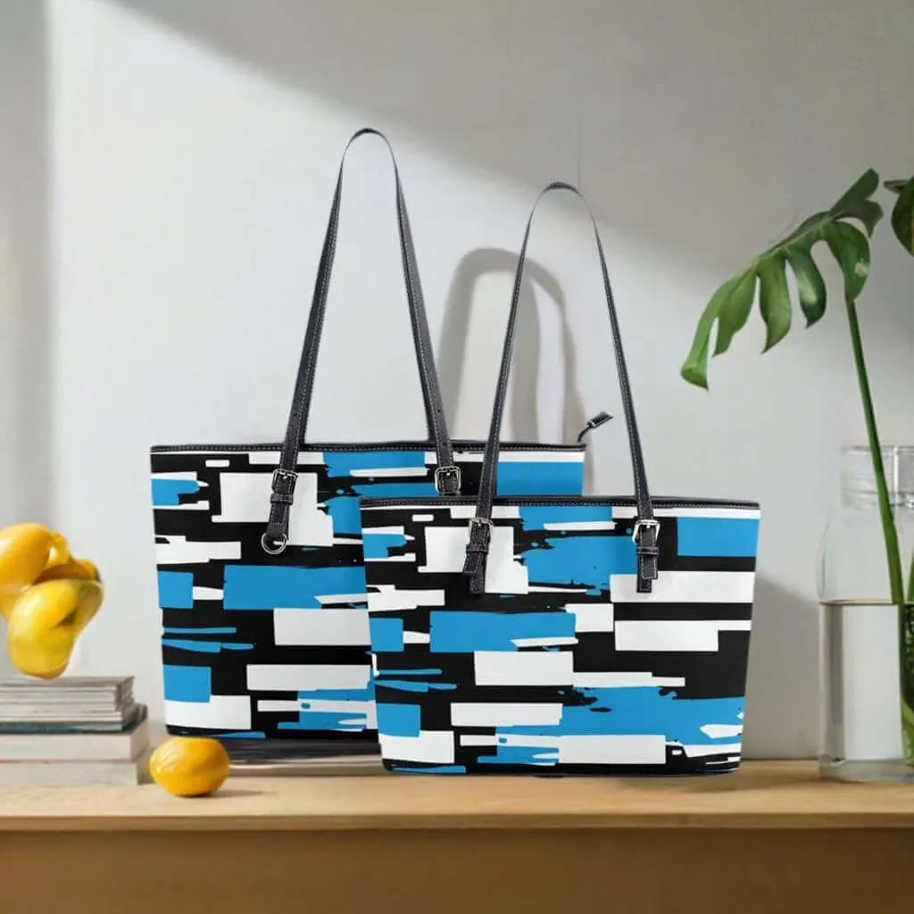 Azure Mosaic Collection Abstract Tote Bags