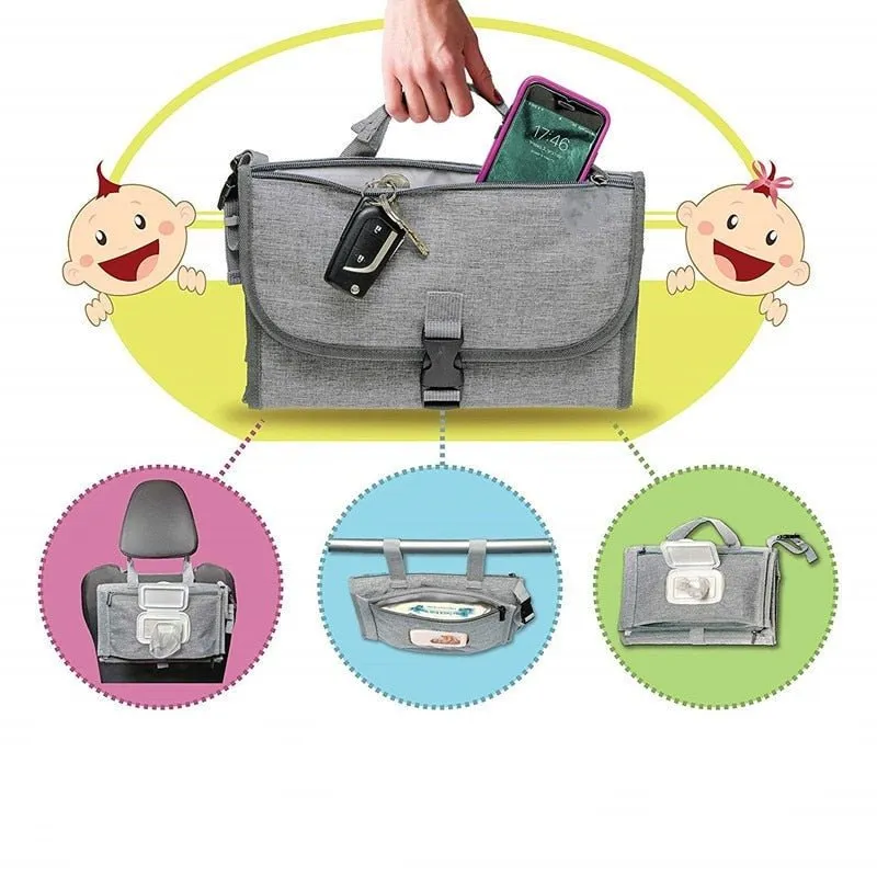 Baby Changing Pad Bag - Portable Diaper Changing Travel Bag