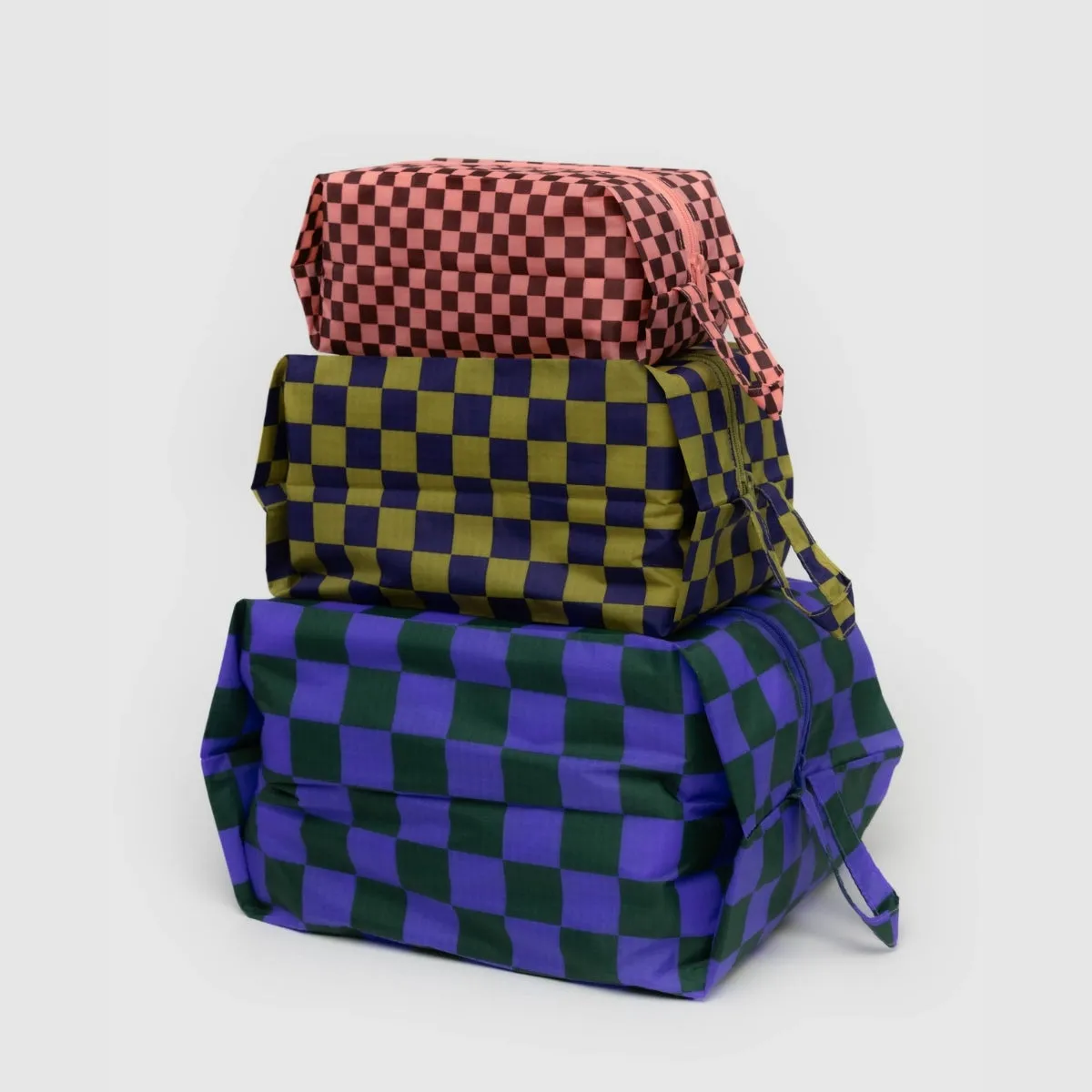 Baggu 3D Zip Set in Jewel Checks