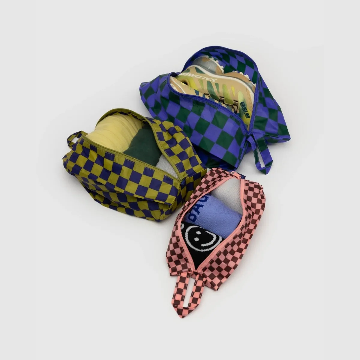 Baggu 3D Zip Set in Jewel Checks