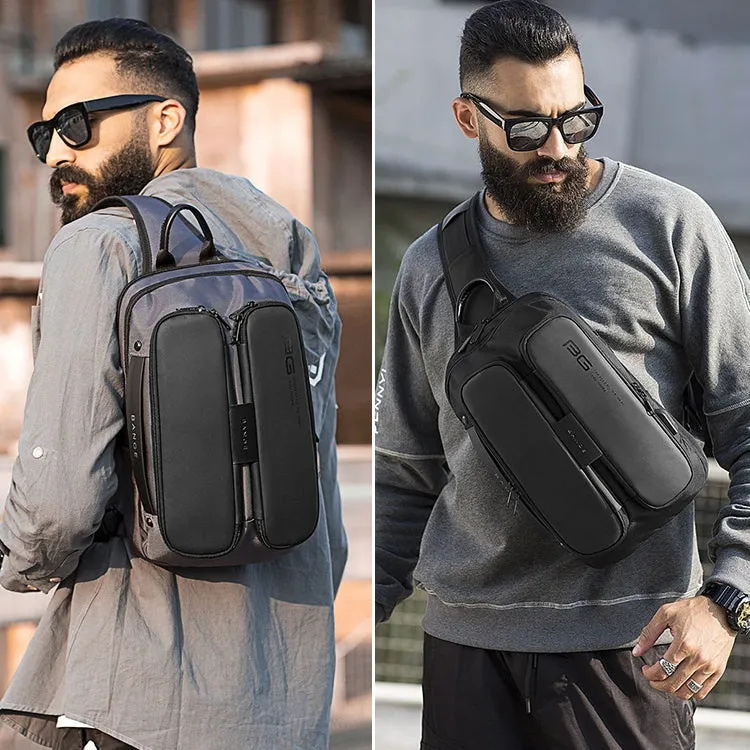 BANGE Fashion Casual Shoulder Bag Outdoor USB Chest Bag (Grey)