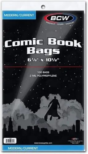 BCW Resealable Comic Bags - 6 7/8 X 10 1/2 - 100 Bags