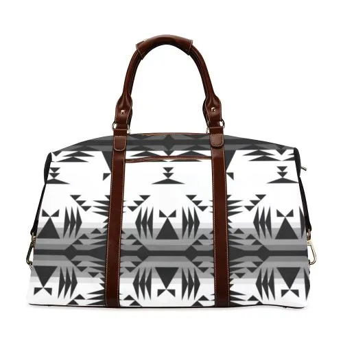 Between the Mountains White and Black Classic Travel Bag