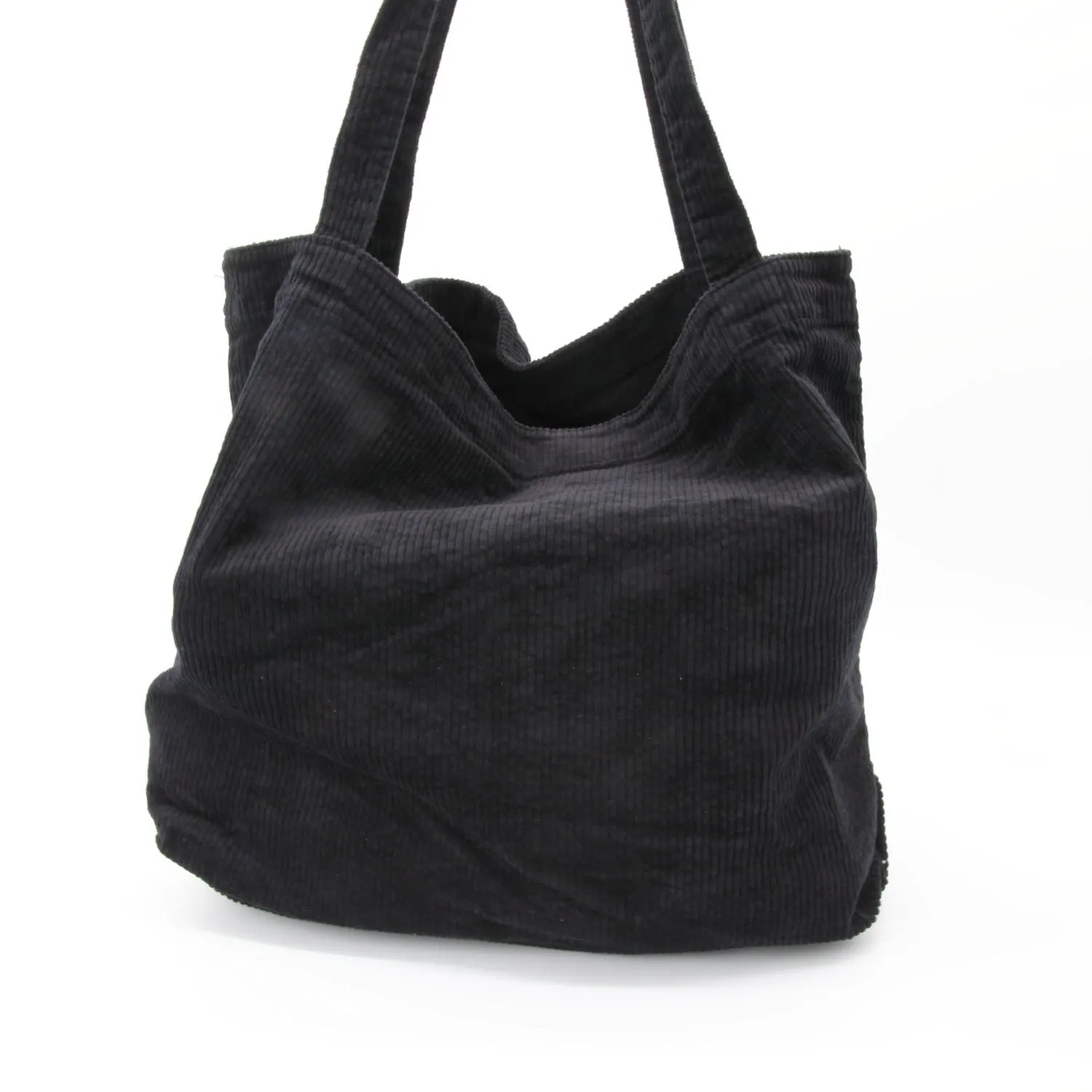 Black Corduroy Tote Bag