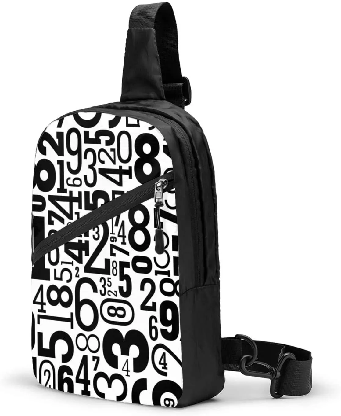 Black Geometry Crossbody Backpack