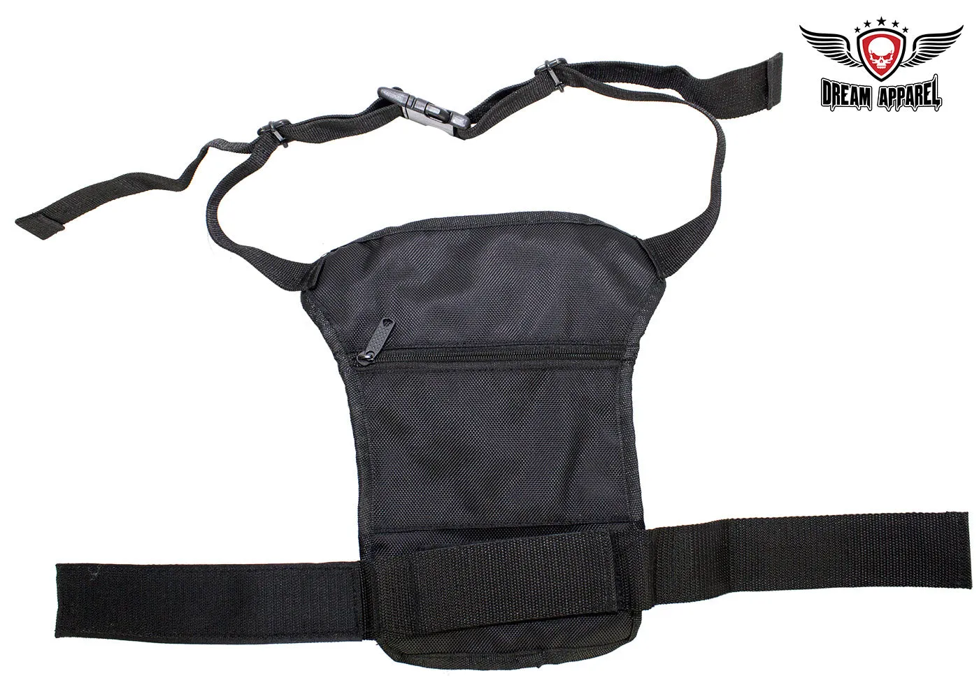 Black Textile Multi Pocket Thigh Bag with Gun Pocket