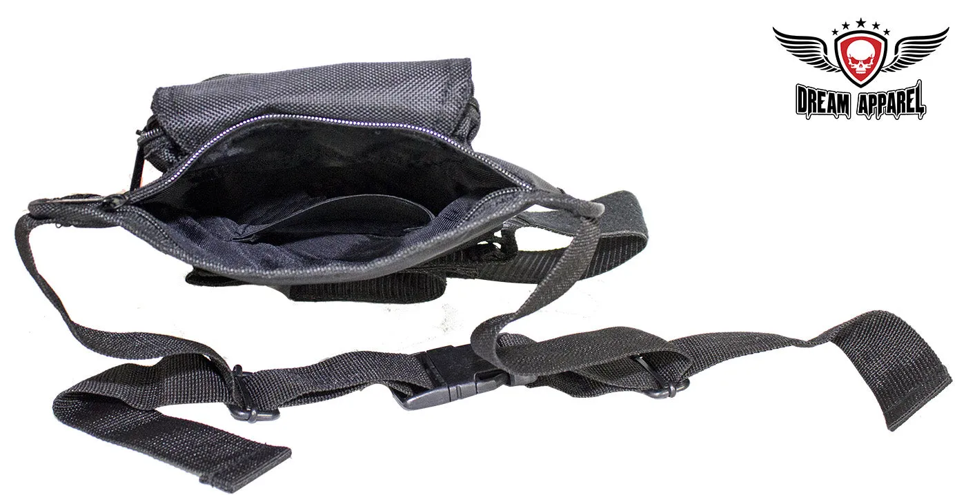 Black Textile Multi Pocket Thigh Bag with Gun Pocket