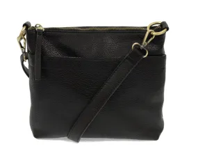 Black Top Zip Crossbody Bag