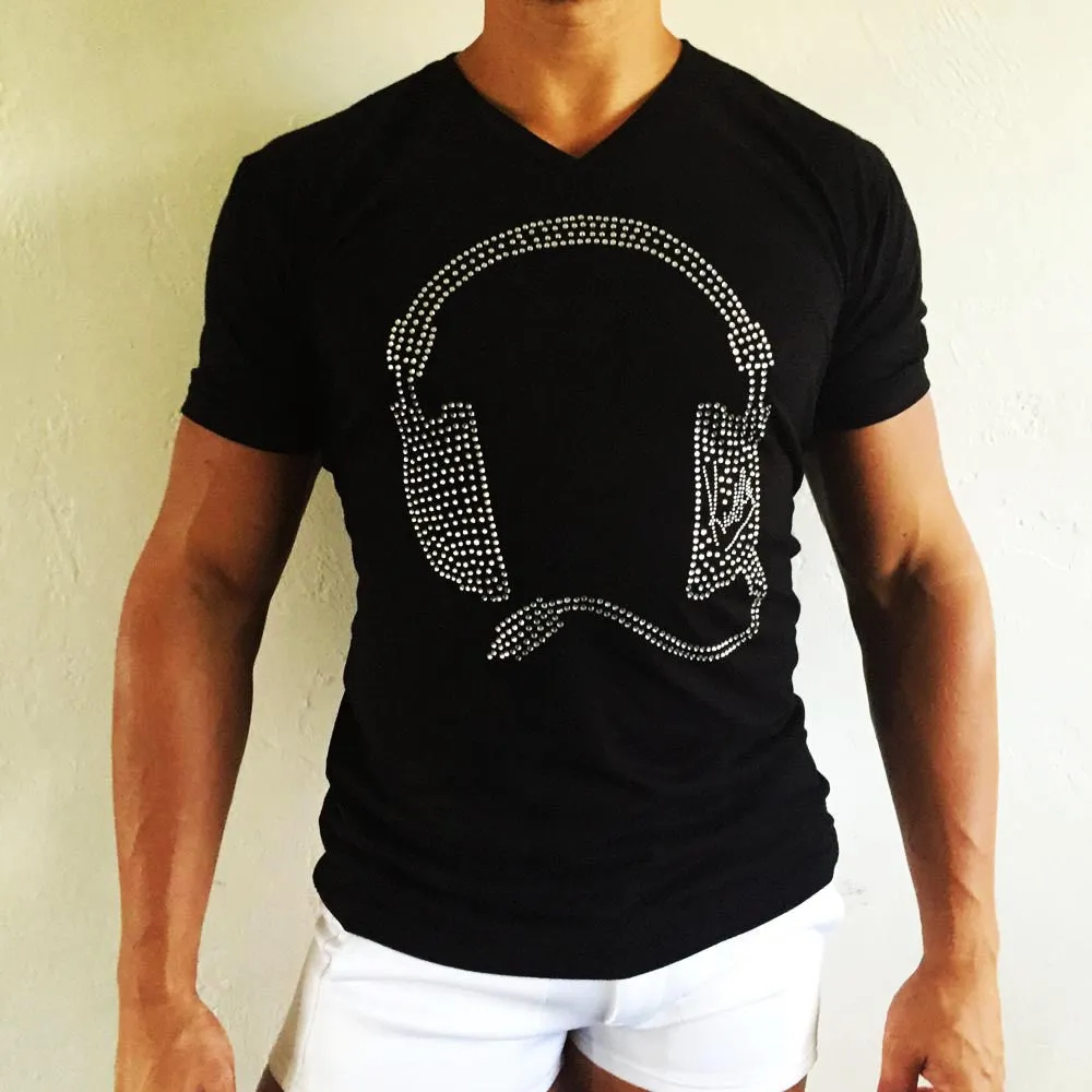 Bling Headphone Tee Black