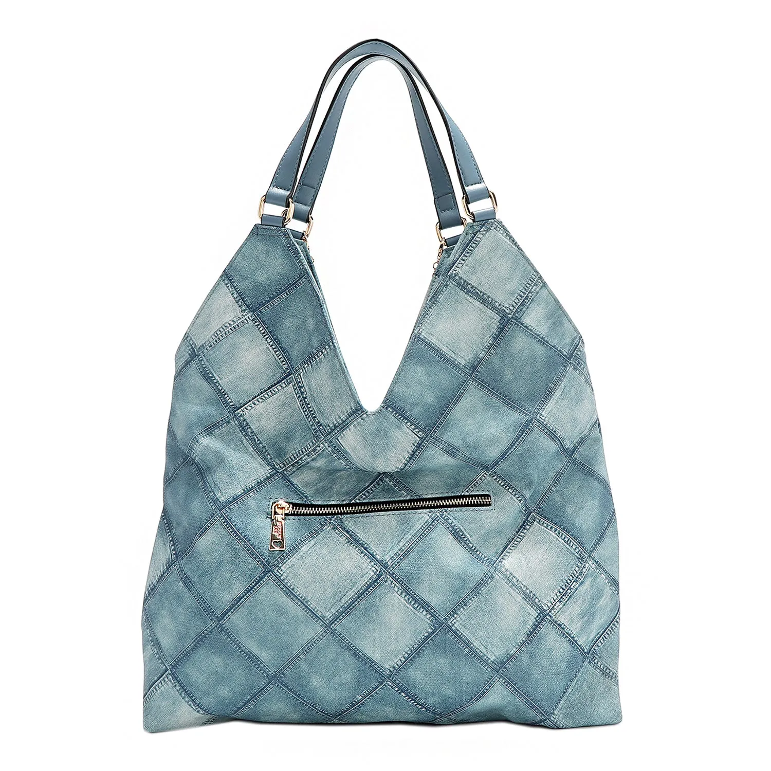 BLUE FLOWER LARGE SHOULDER BAG