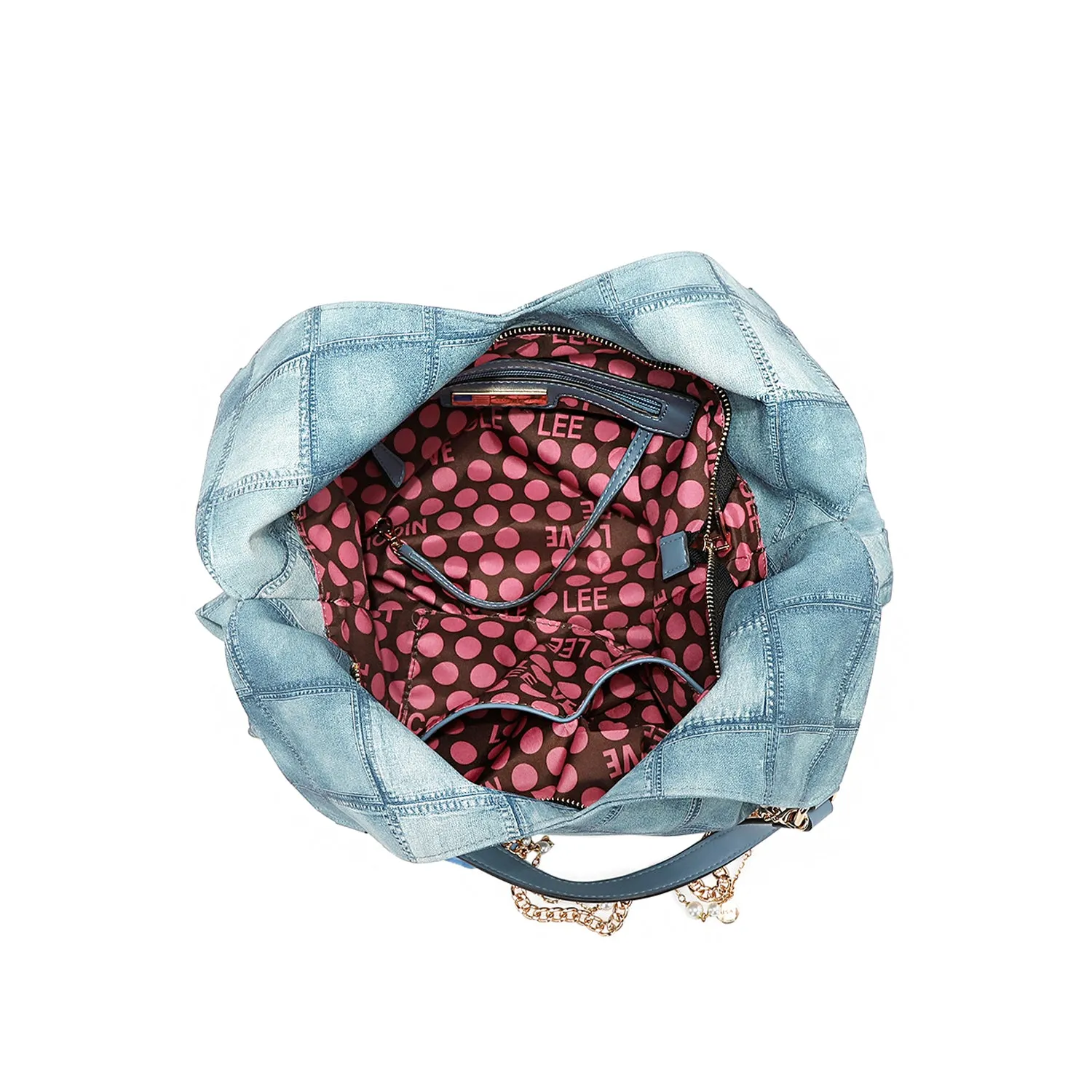 BLUE FLOWER LARGE SHOULDER BAG