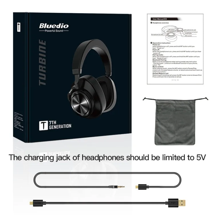 Bluedio T7 Bluetooth Version 5.0 Headset Bluetooth Headset(Black)