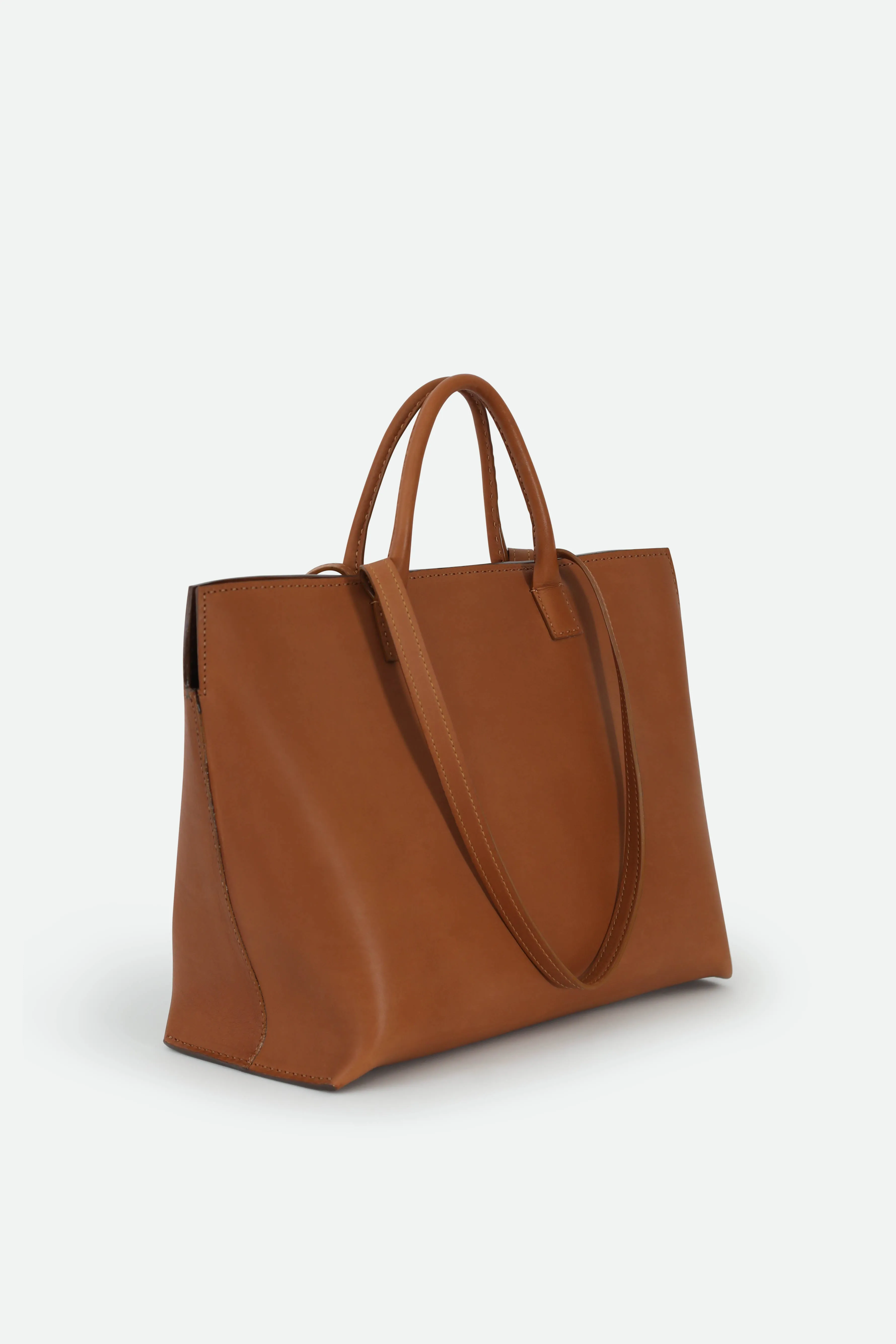 BOLZANO FRENCH BARENIA LEATHER TOTE IN NATURAL CUOIO