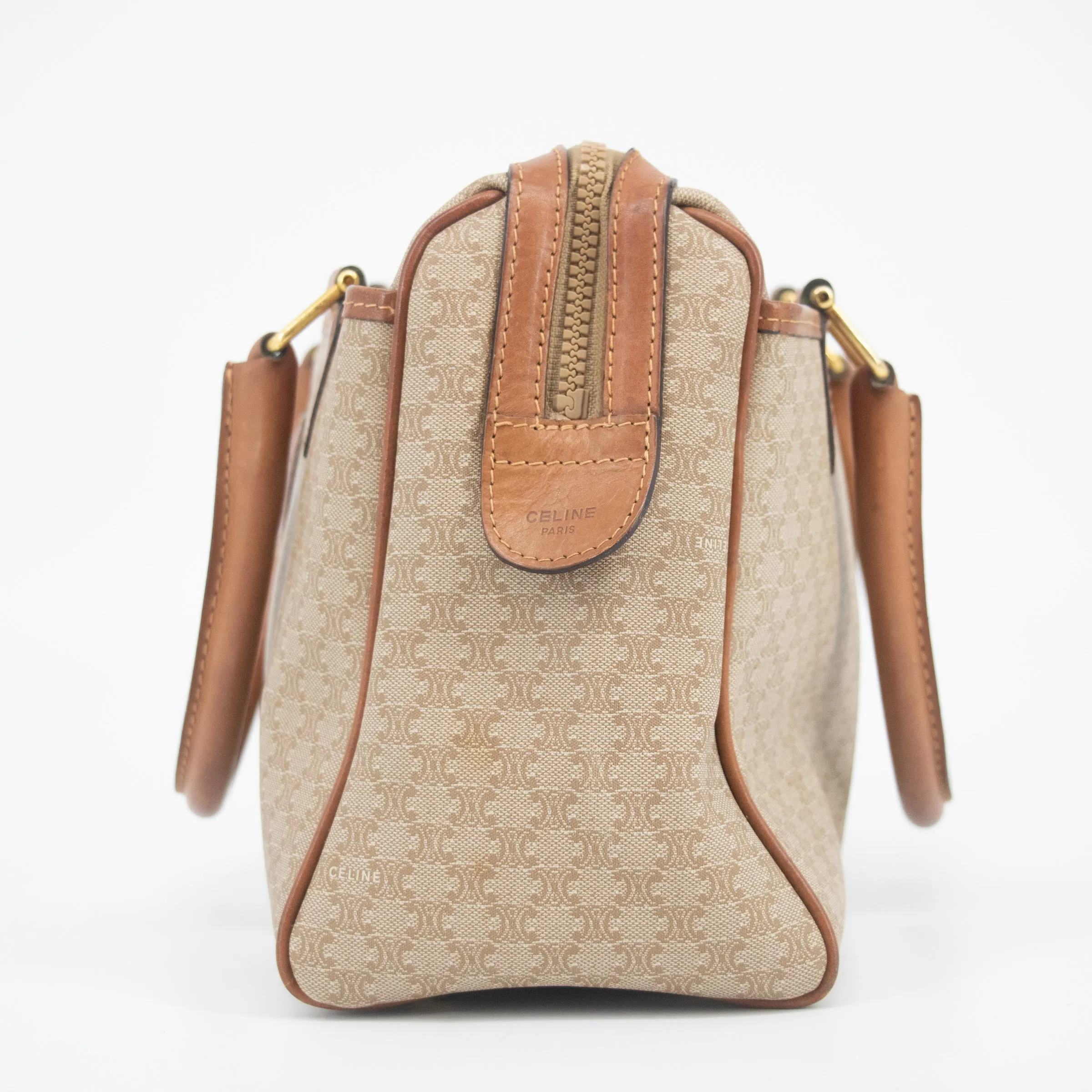 Celine Macadam Light Brown Mini Boston Bag #2202