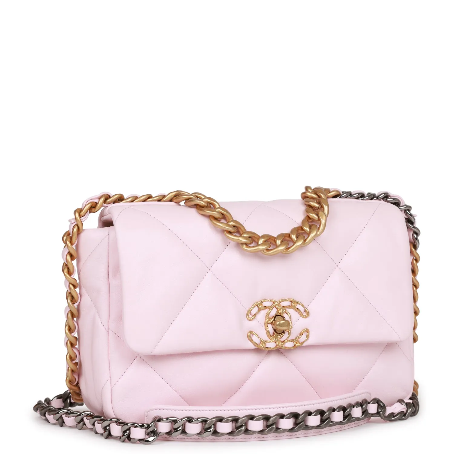 Chanel Medium 19 Flap Bag Light Pink Lambskin Mixed Hardware