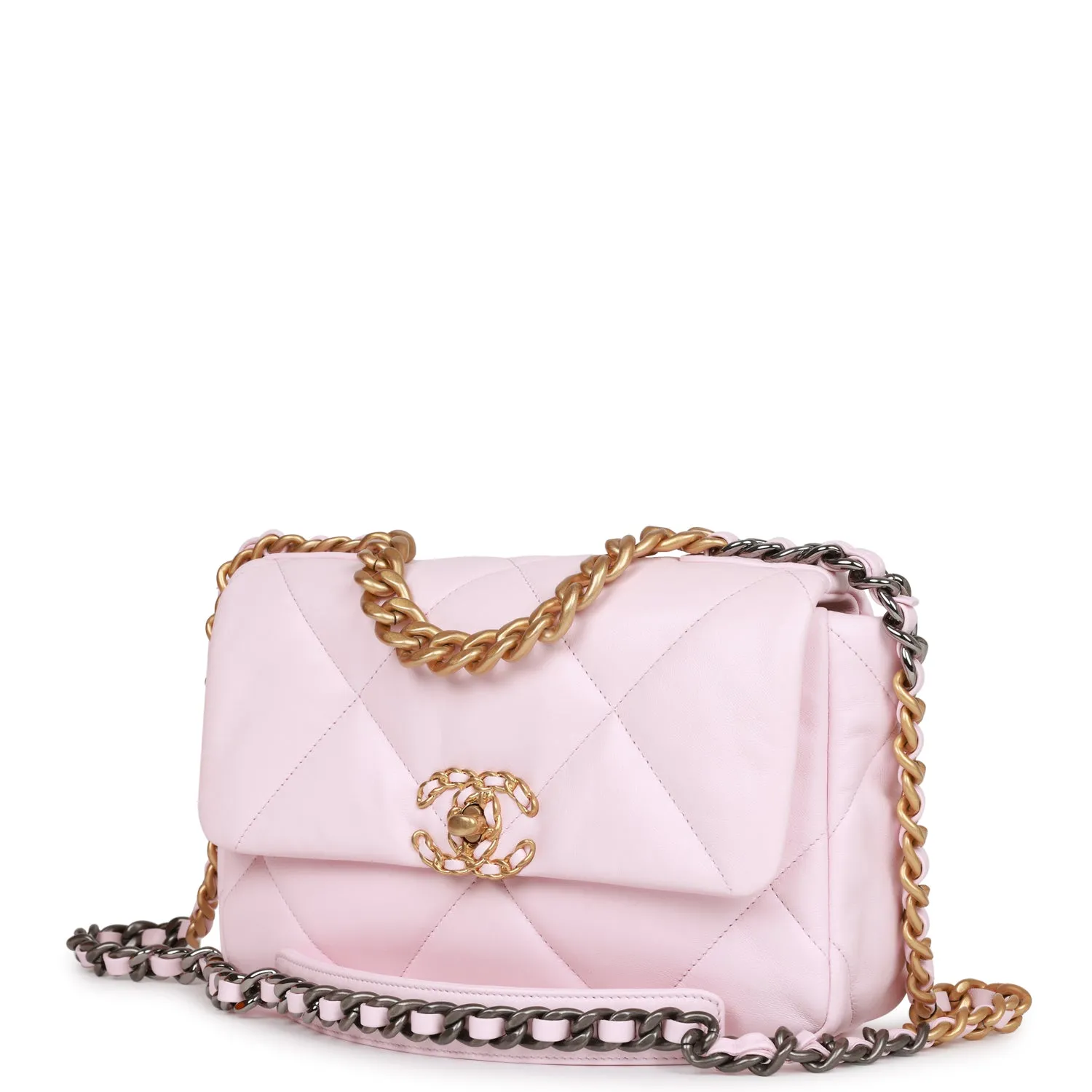 Chanel Medium 19 Flap Bag Light Pink Lambskin Mixed Hardware