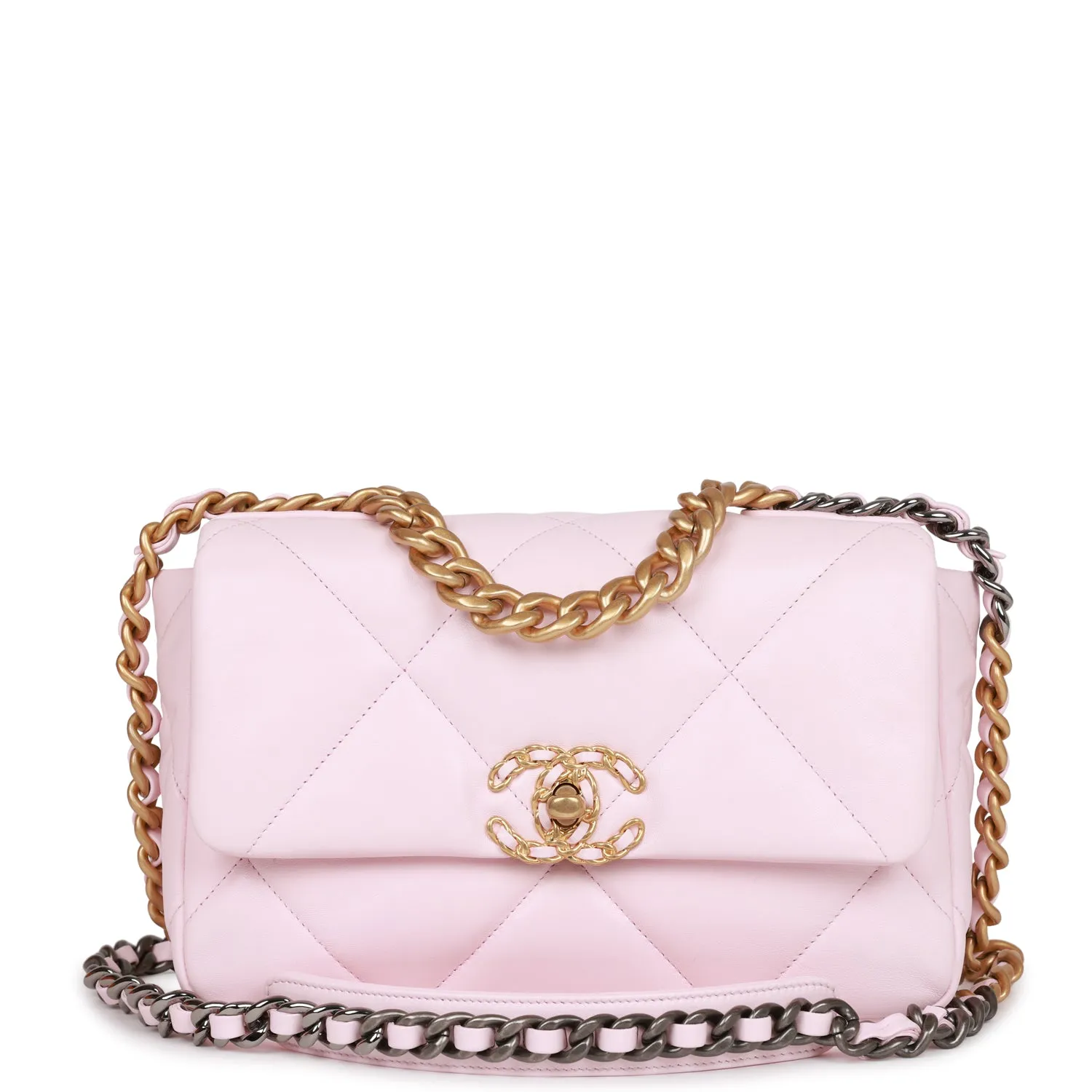 Chanel Medium 19 Flap Bag Light Pink Lambskin Mixed Hardware