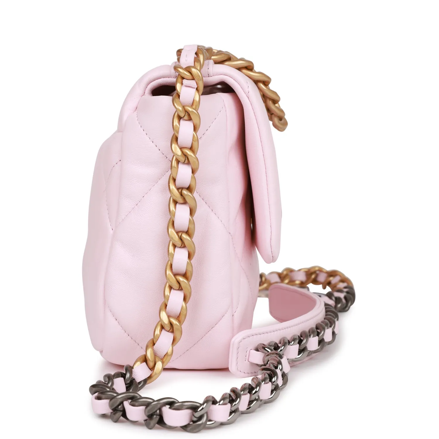 Chanel Medium 19 Flap Bag Light Pink Lambskin Mixed Hardware