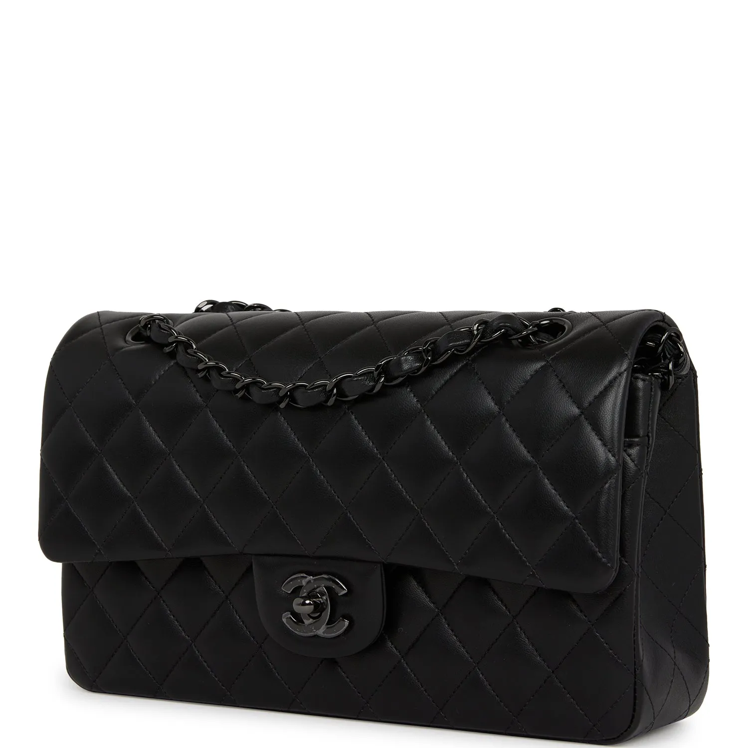 Chanel Medium Classic Double Flap Bag SO Black Lambskin Black Hardware