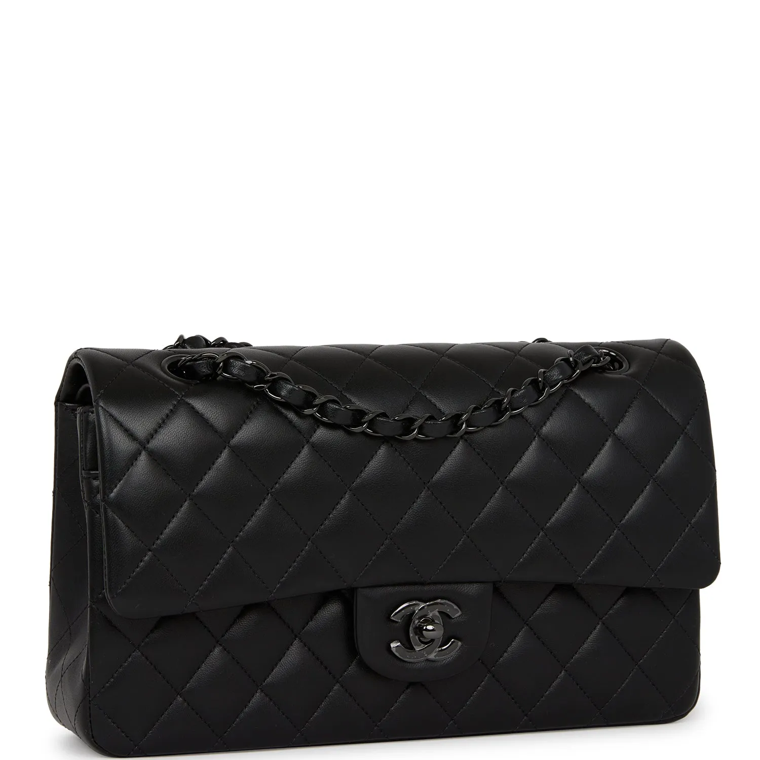 Chanel Medium Classic Double Flap Bag SO Black Lambskin Black Hardware