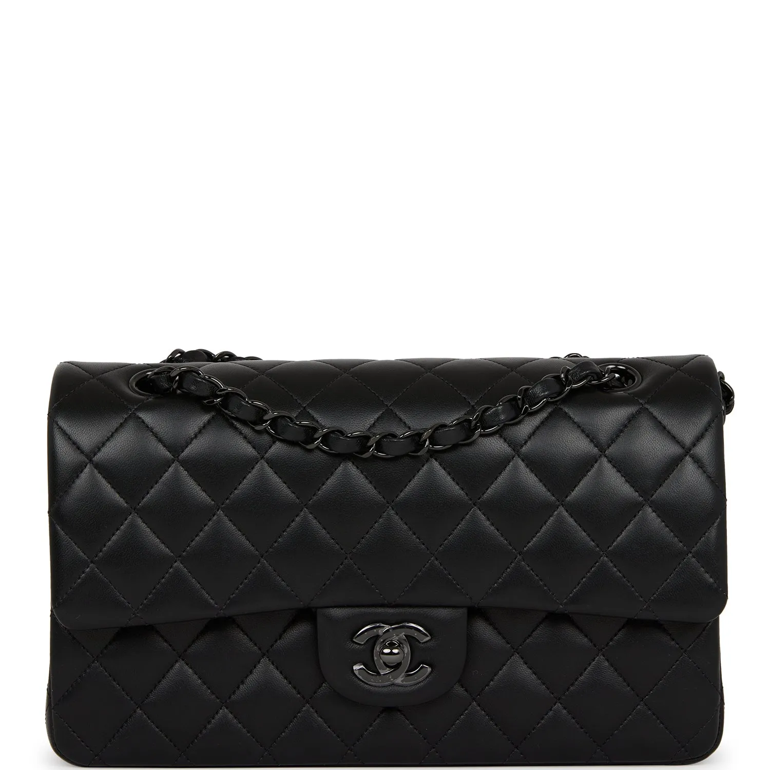 Chanel Medium Classic Double Flap Bag SO Black Lambskin Black Hardware