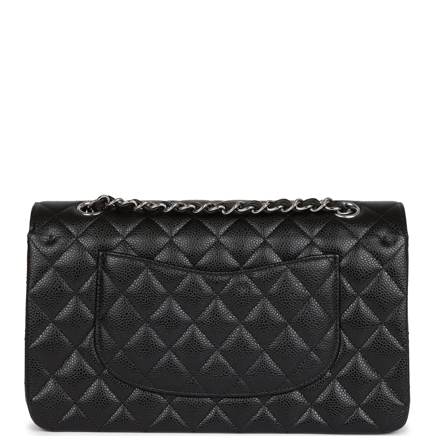 Chanel Medium Classic Double Flap Black Caviar Silver Hardware