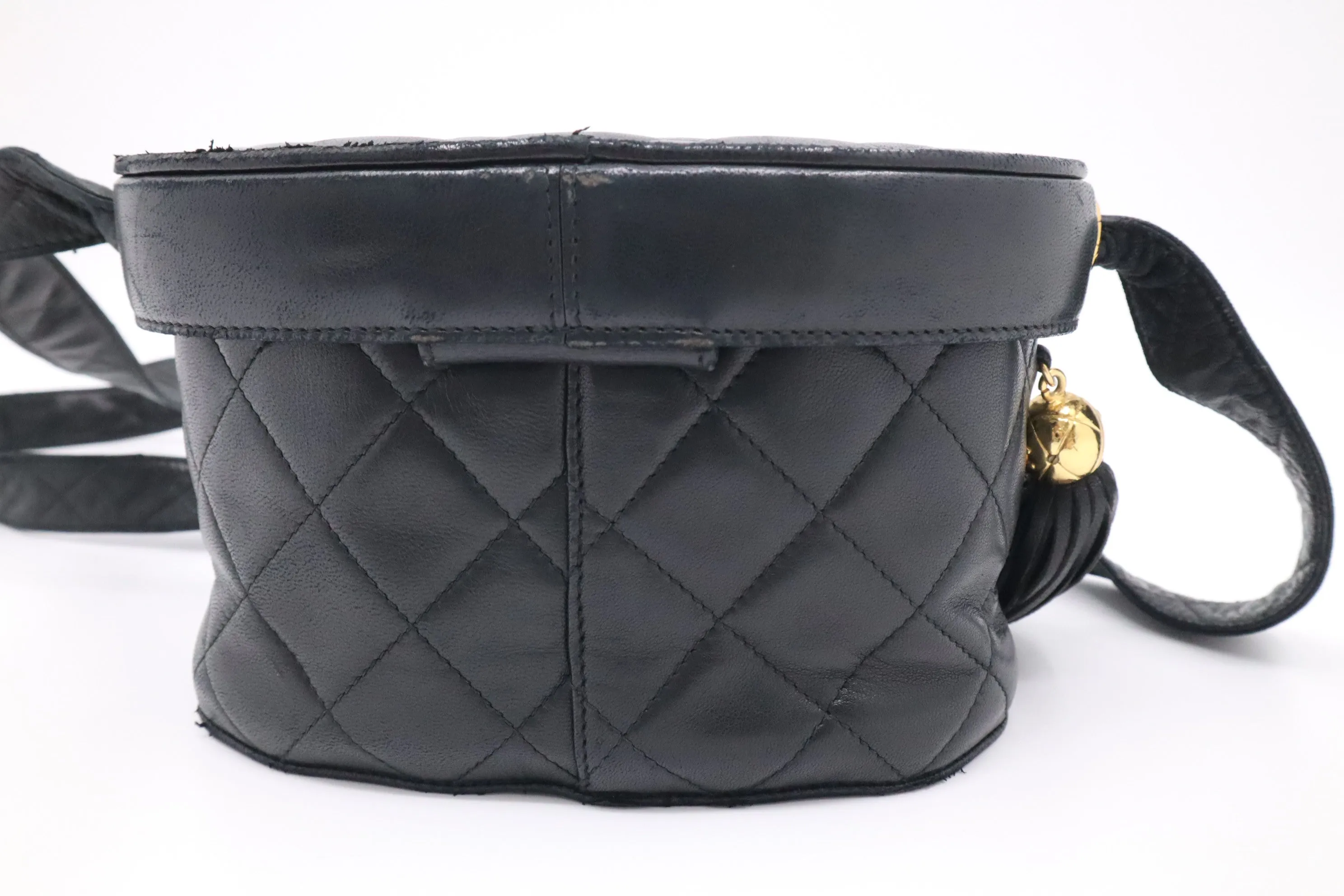 Chanel Vanity Crossbody in Black Mattelassé Leather