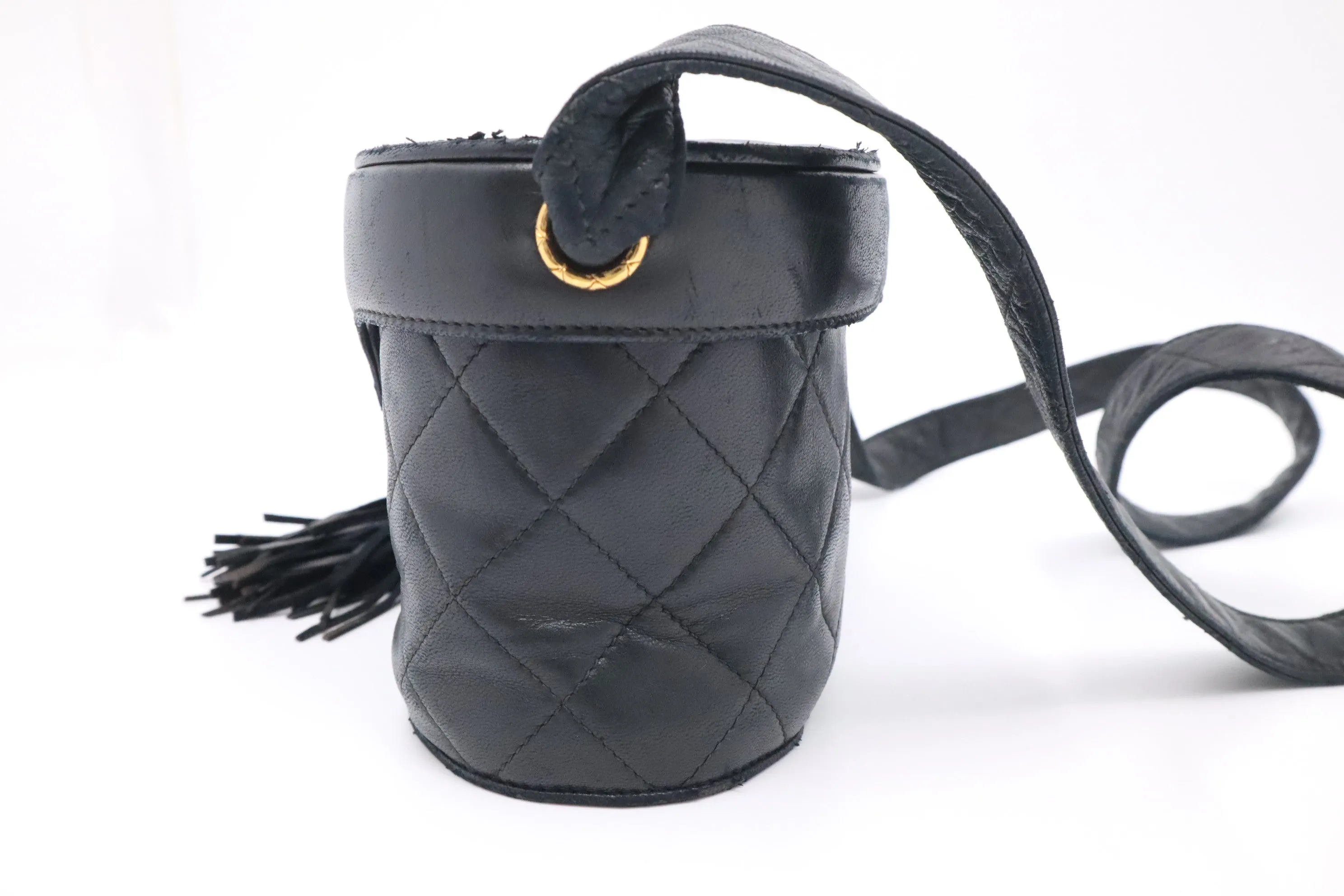 Chanel Vanity Crossbody in Black Mattelassé Leather