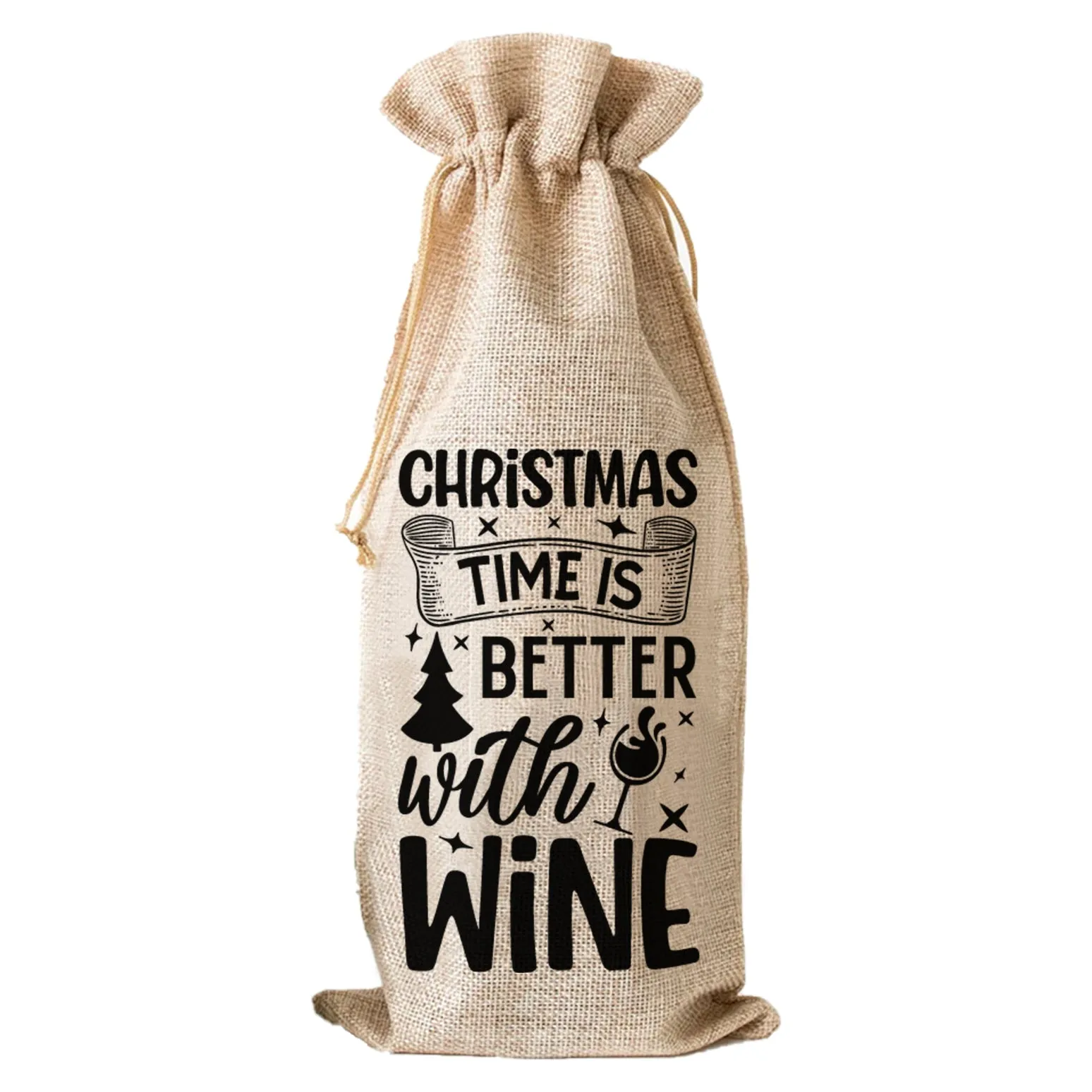 Christmas Time Is Better With Wine - Wine Bag