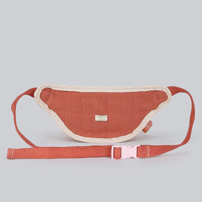 Cotton Waist Bag For Kids | Red & Pink